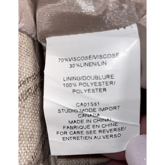 Robert Kitchen Canada Jacket Light Taupe Medium Linen Blend NWT - Picture 8 of 9